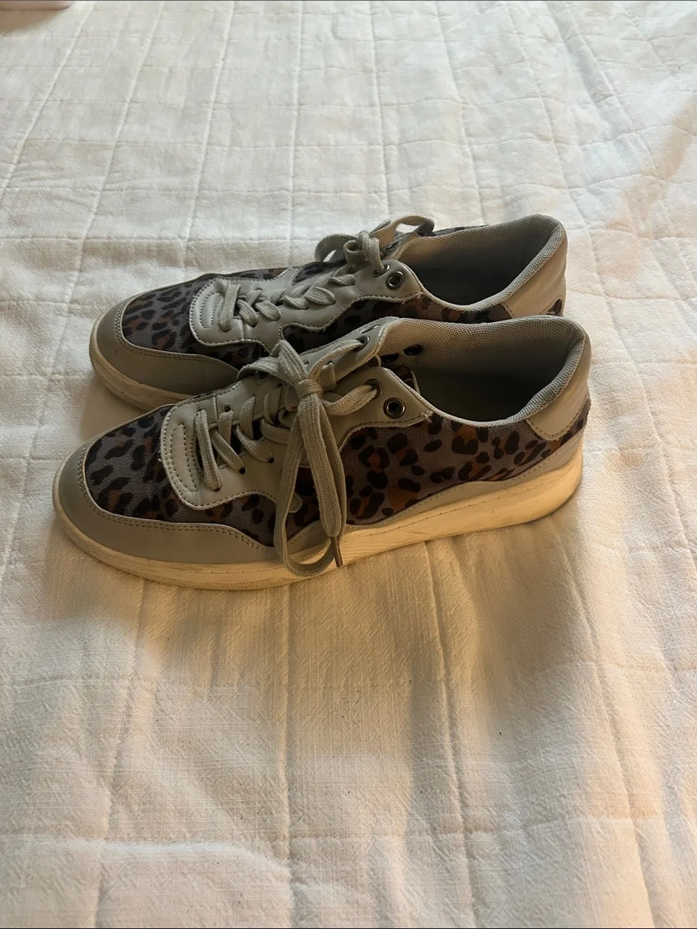 Coconuts by Matisse Leopard Print Brown and Tan Sneakers